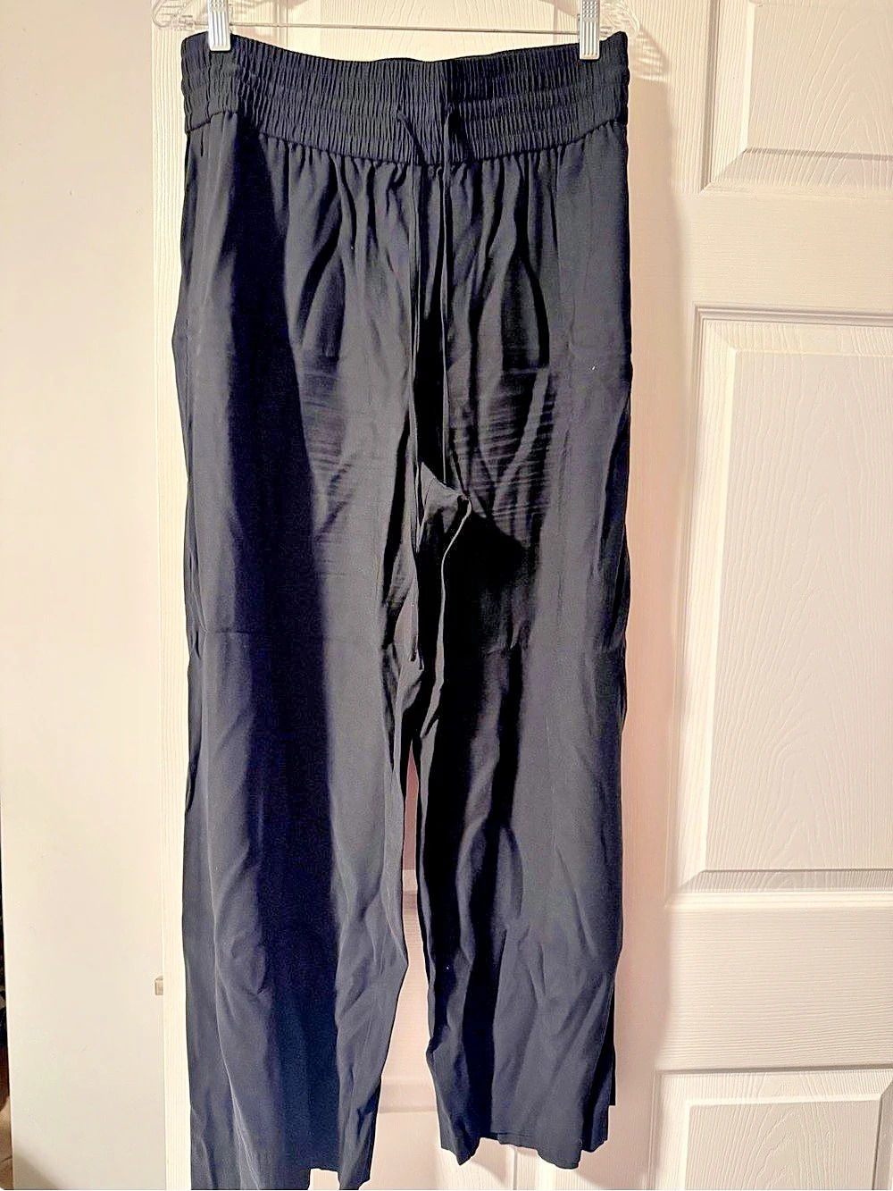 Open Edit Icon Twill Pull-On Wide Leg Pants Black Large